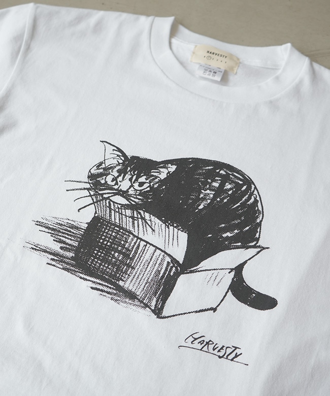 HARVESTY(ハーベスティ)PRINTED BOX TEE＜FRONT/CAT-1＞プリントTee 猫