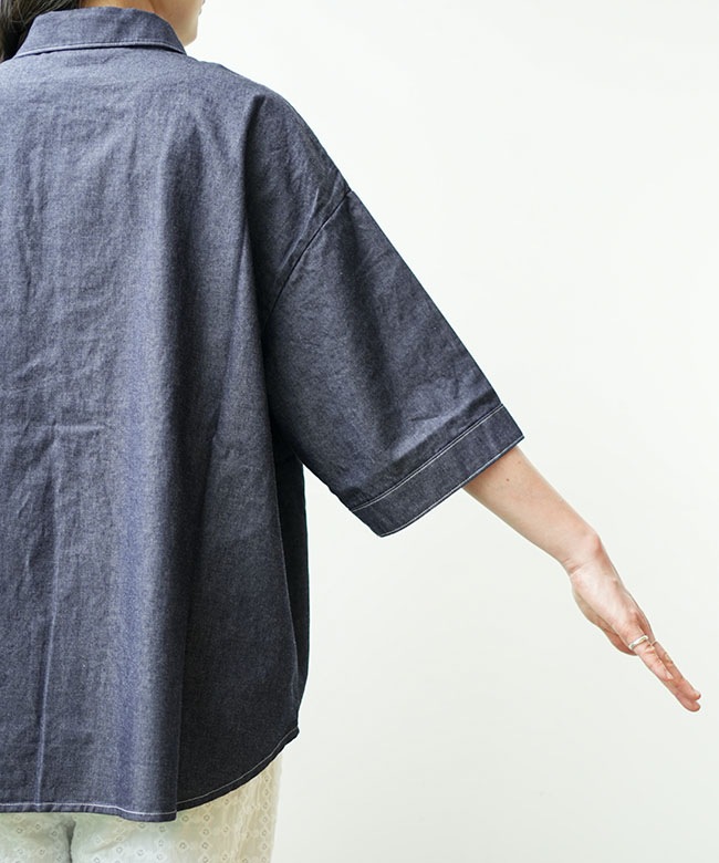 SALE 10%OFF】Midi Umi(ミディウミ) ビッグポケットデニムシャツ 