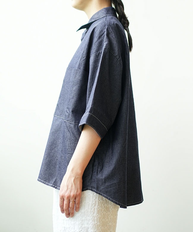 SALE 10%OFF】Midi Umi(ミディウミ) ビッグポケットデニムシャツ 