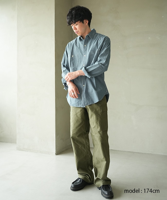 BIG MIKE(ビッグマイク) Chambray Classic L/S Shirt シャンブレー