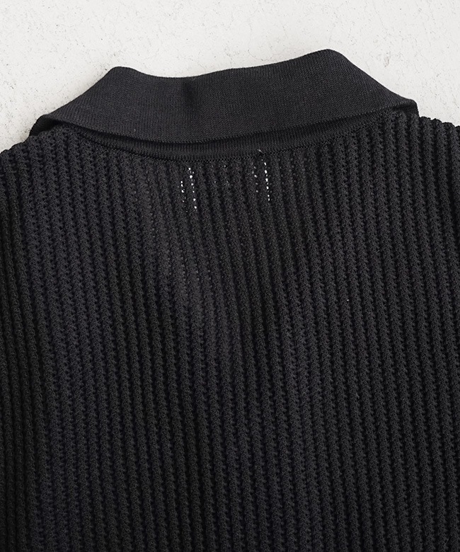 yonetomi コットンニット　ブラック コットンニット WAVE COTTON KNIT P/O／YONETOMI NEW BASIC