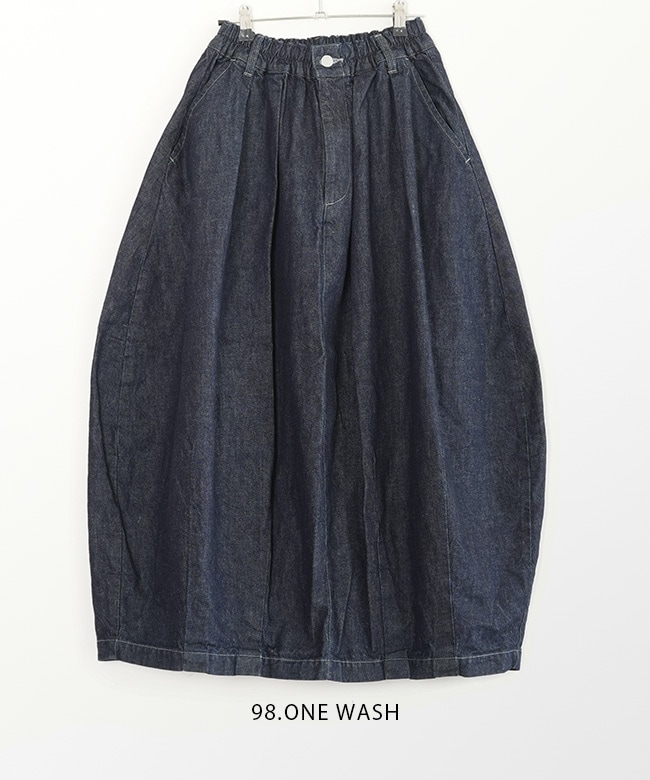 A22504]HARVESTY(ハーベスティ) デニムサーカススカート レディース