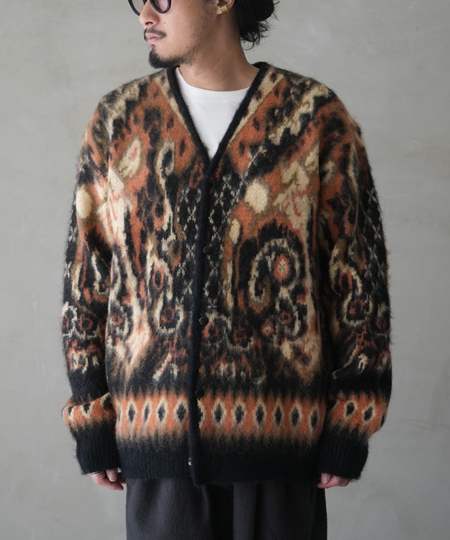 美品　LA BOUCLE ペイズリー モヘアカーディガン 美品 LA BOUCLE ペイズリー モヘアカーディガン