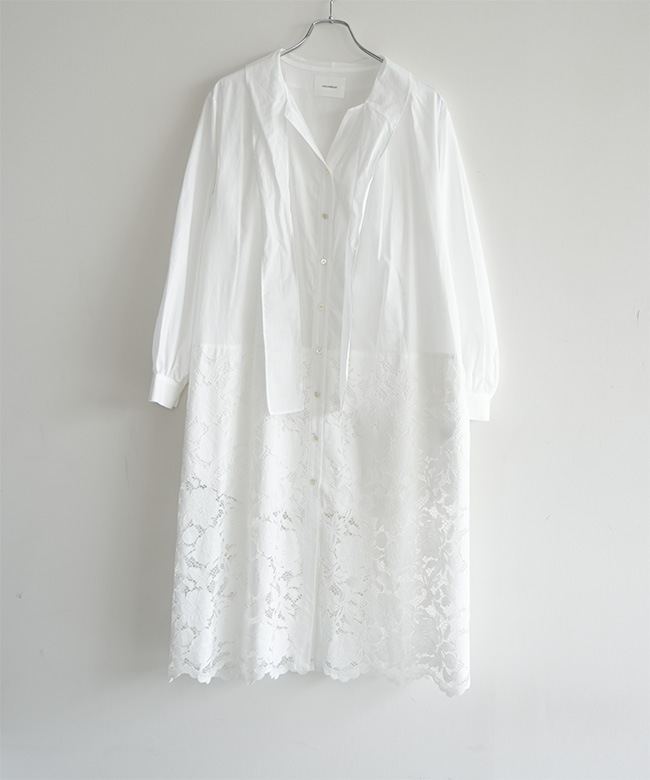 MIDIUMISOLID(ミディウミソリッド)lace combi shirt onepiece レース