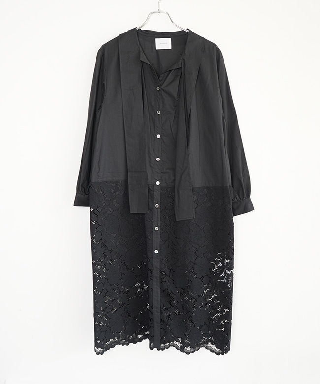 MIDIUMISOLID(ミディウミソリッド)lace combi shirt onepiece レース