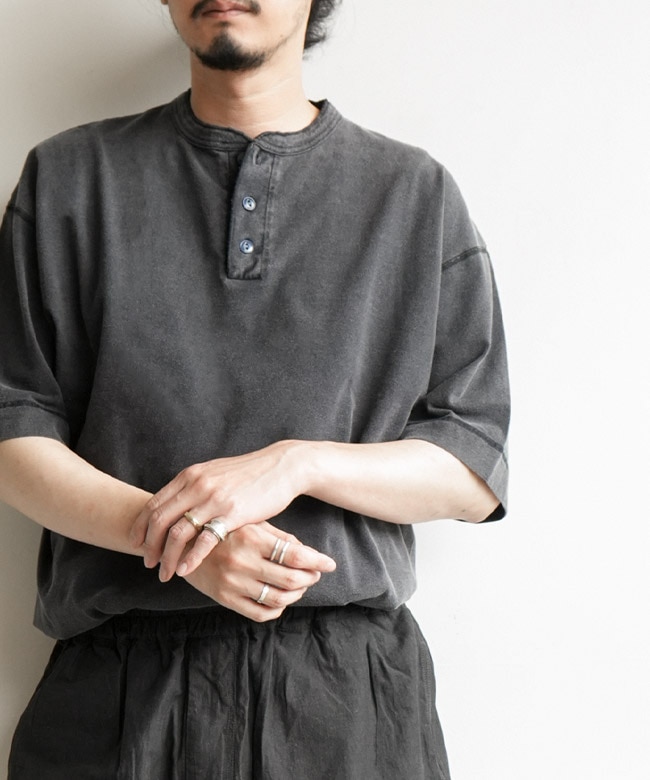 Healthknit(ヘルスニット) Henleyneck S/S Tee ヘンリーネック