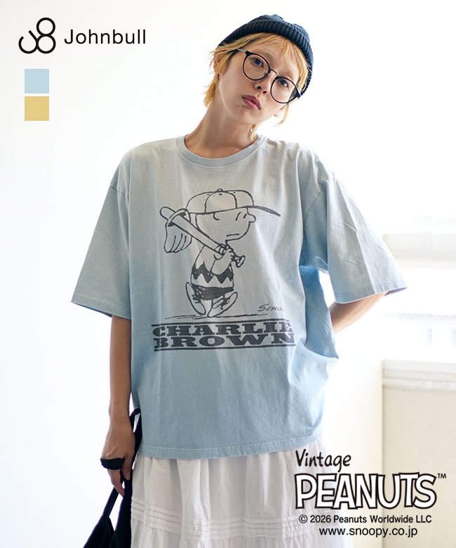 チャーリーブラウン シャツメンズ ブラウン t シャツ ピーナッツ