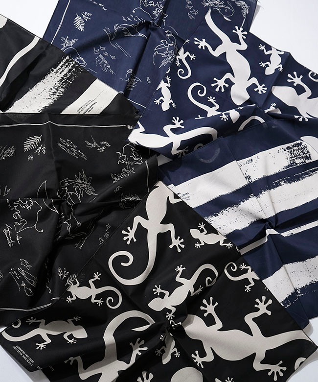 ENGINEERED GARMENTS(エンジニアド ガーメンツ) Printed Bandana NAVY