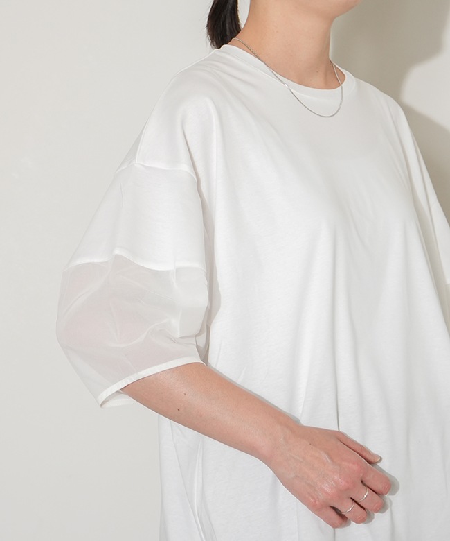 ◆タグ付き◆ ミディウミソリッド リネン混 シャツ ホワイト MidiUmi タックショートシャツ（シャツ/ブラウス）｜MidiUmi