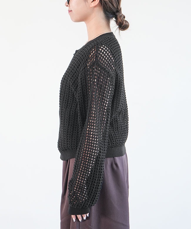 3-729932]Midi Umi(ミディウミ) 別注カラーあり メッシュニットジップ