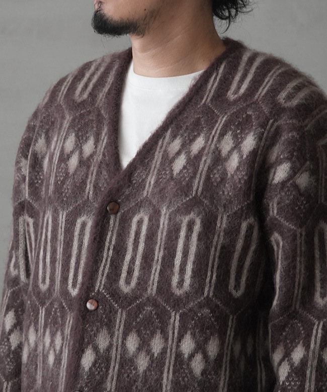 Needles ジオメトリックダイヤモンド柄　モヘアカーデ RW357]NEEDLES(ニードルズ) Mohair Cardigan - Geometric モヘア