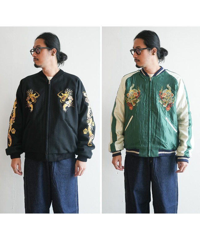 GL15725]gold(ゴールド) WOOL MELTON×ACETATE SOUVENIR JACKET 
