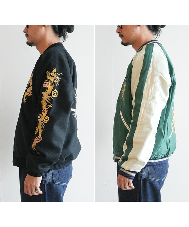 GL15725]gold(ゴールド) WOOL MELTON×ACETATE SOUVENIR JACKET