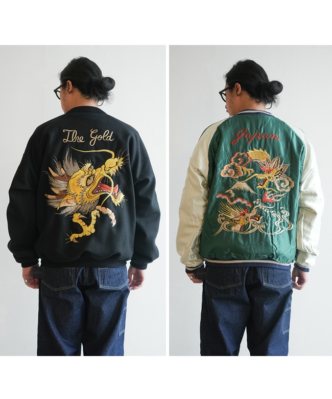 GL15725]gold(ゴールド) WOOL MELTON×ACETATE SOUVENIR JACKET