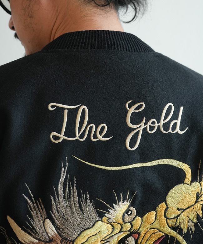 GL15725]gold(ゴールド) WOOL MELTON×ACETATE SOUVENIR JACKET 
