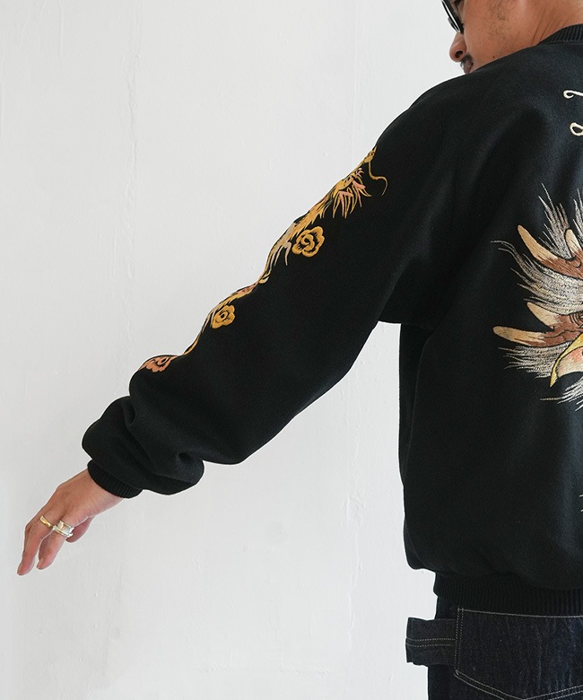 GL15725]gold(ゴールド) WOOL MELTON×ACETATE SOUVENIR JACKET 
