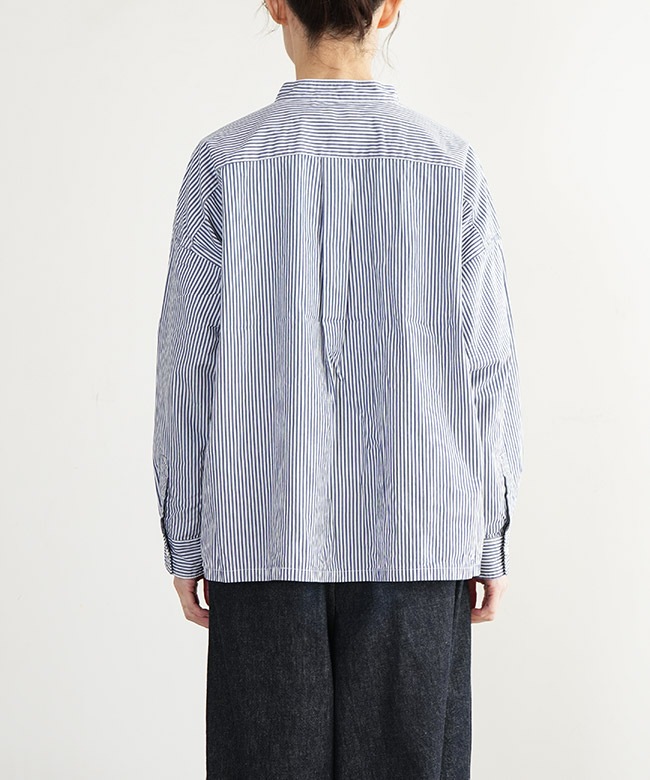 pippy様 16/1リネンコットンチェック 5分袖スタンドカラービッグシャツ P81607