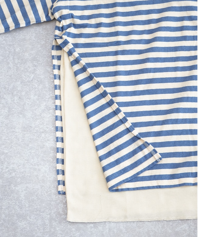 MEY-1739]MEYAME(メヤメ)BORDER DOUBLE LONG SLEEVE TEE