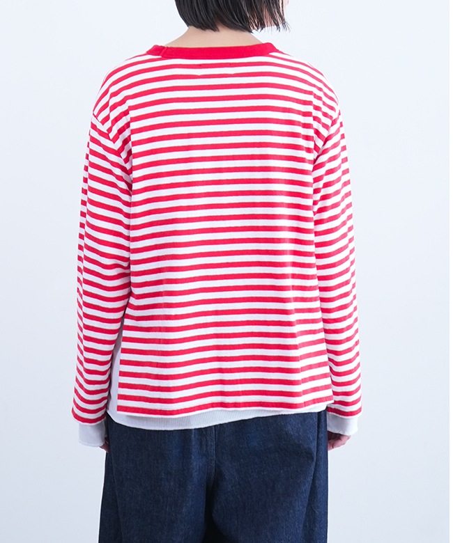 MEY-1739]MEYAME(メヤメ)BORDER DOUBLE LONG SLEEVE TEE