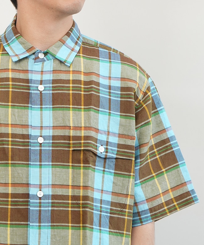 ブルーナボイン　チェックシャツ BRUNABOINNE ブルーナボインEDOチェック 長袖 ネルシャツ L - メルカリ