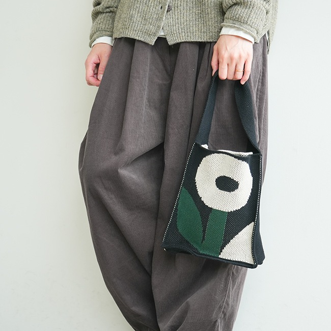 33-23202]French bull(フレンチブル)フラワーショルダーバッグ/ニット