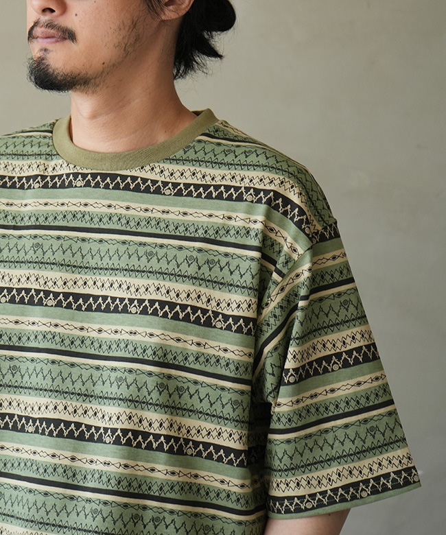 South2West8(サウスツーウエストエイト) S/S Crew Neck Tee - Stripe