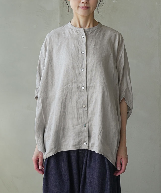 SALE 10%OFF】mizuiro ind(ミズイロインド)リネンスタンドカラー