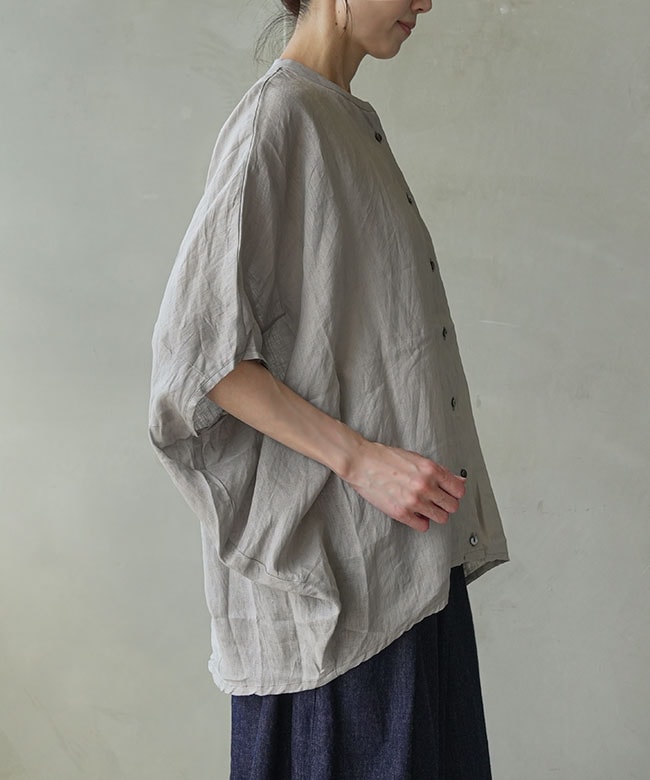 SALE 10%OFF】mizuiro ind(ミズイロインド)リネンスタンドカラー