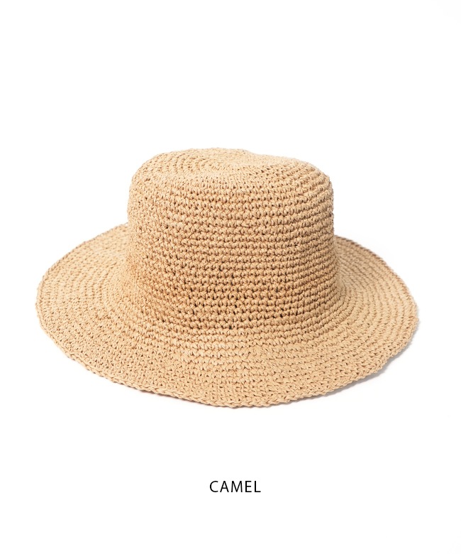 299R502P]OTTO(オットー) 細編みペーパーバゲット ハット 帽子