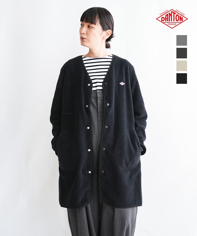 ◇[JD-8992]DANTON(ダントン) FLEECE COLLARLESS COAT フリー