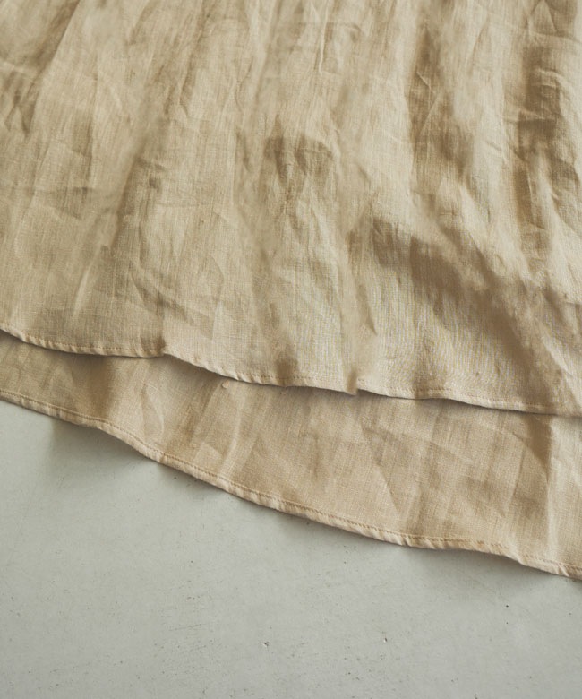 SALE 30%OFF】mizuiro ind(ミズイロインド) linen V neck flare OP
