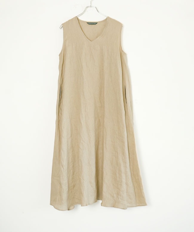 mizuiro ind(ミズイロインド) linen V neck flare OPリネンVネック mizuiro ind(ミズイロインド) linen V neck flare OPリネンVネック