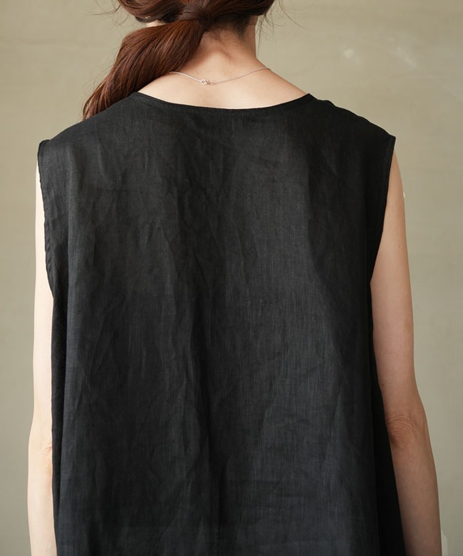 mizuiro ind(ミズイロインド) linen V neck flare OPリネンVネック