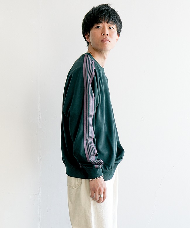 RW315]NEEDLES(ニードルズ)Track Crew Neck Shirt - Poly Smooth