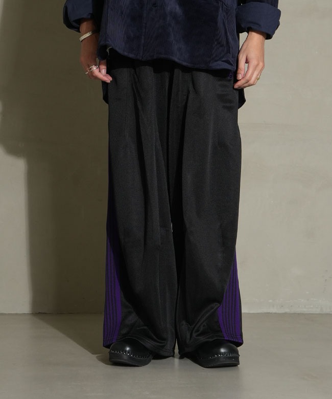 【マサボーさん専用】ニードルス　トラックパンツ（黒×パープル） NEEDLES(ニードルズ) H.D. Track Pant - Poly Smooth H.D. トラック
