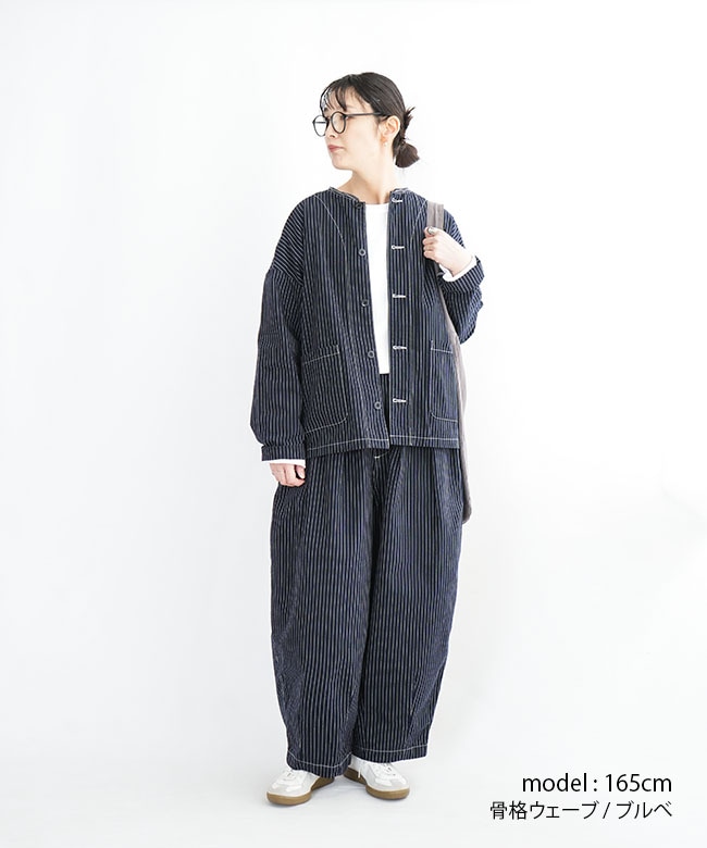 A12504] HARVESTY(ハーベスティ) ペンシルストライプ サーカスパンツ