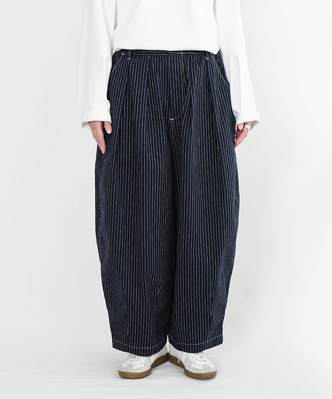 A12504] HARVESTY(ハーベスティ) ペンシルストライプ サーカスパンツ