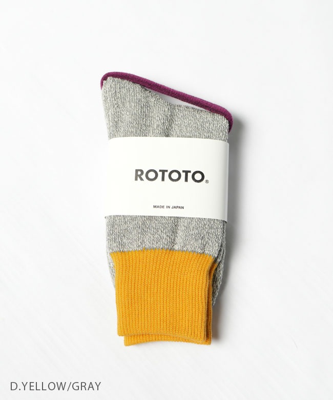ROTOTO(ロトト)DOUBLE FACE CREW SOCKS ”SILK ＆ COTTON” ダブル