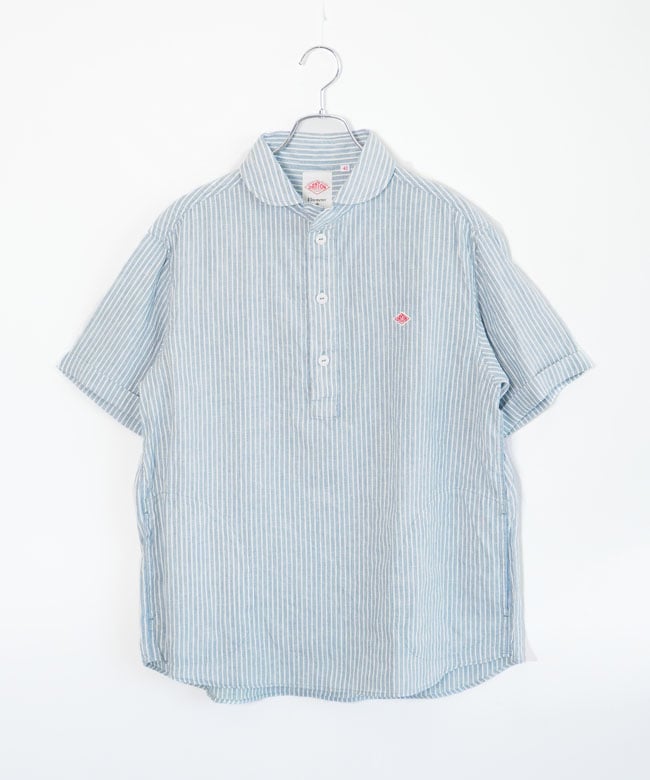 ◇DANTON(ダントン) MEN'S Linen Round Collar Short Sleeve Pullover