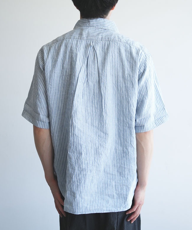 ◇DANTON(ダントン) MEN'S Linen Round Collar Short Sleeve Pullover