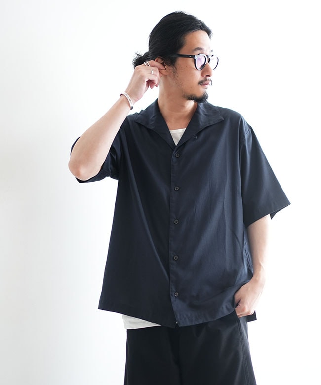 ULTERIOR(アルテリア) SILKY SOFT TWILL SHARK COLLAR SHIRT シルキー