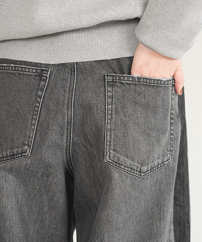 JL253P10]JOHNBULL(ジョンブル) サイドラインデニムパンツ