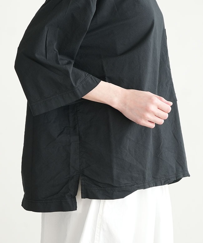 P91414]prit(プリット) 7分袖 クルーネックビッグポケットワイド