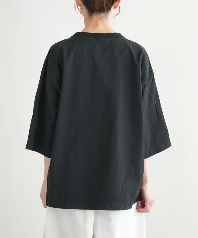 P91414]prit(プリット) 7分袖 クルーネックビッグポケットワイド