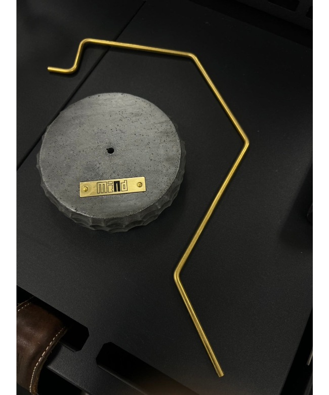 極上　マラカイト ムーン◎深緑バンド・ブラックスタンド付 m-rantan-stand] MIND(マインド) / モルタルランタンスタンド