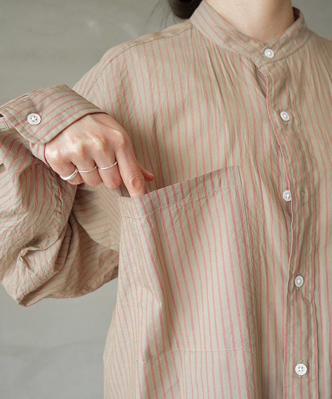 THE SHINZONE(ザ シンゾーン) STAND COLLAR DADDY SHIRT スタンド