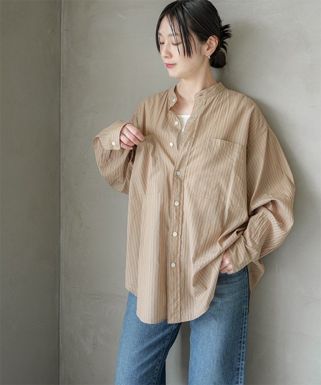 THE SHINZONE(ザ シンゾーン) STAND COLLAR DADDY SHIRT スタンド