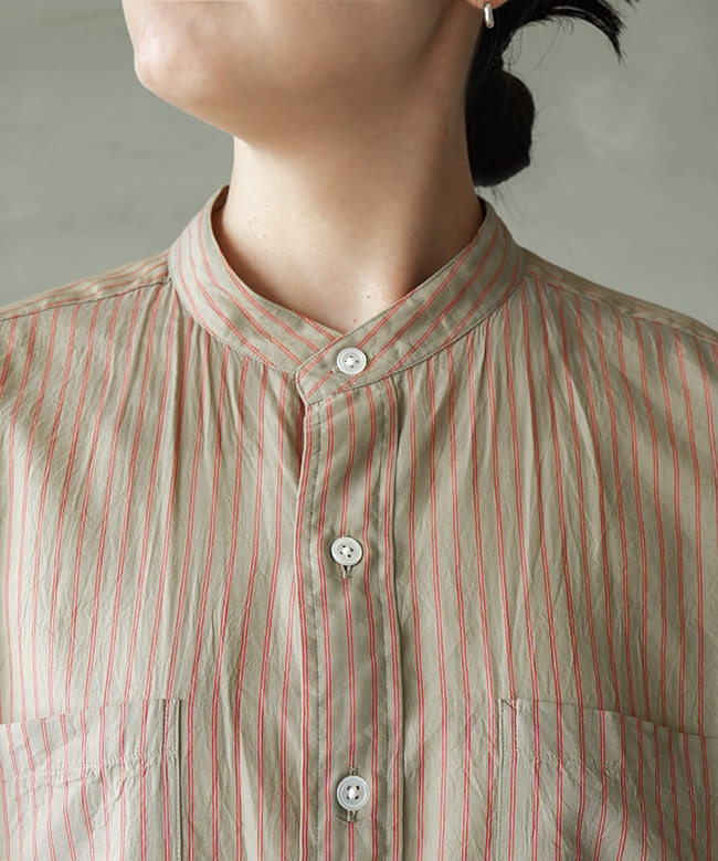 THE SHINZONE(ザ シンゾーン) STAND COLLAR DADDY SHIRT スタンド