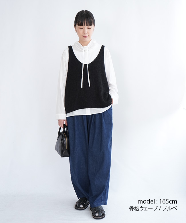 mizuiro ind(ミズイロインド)リリーヤーンベスト ノースリーブ ニット