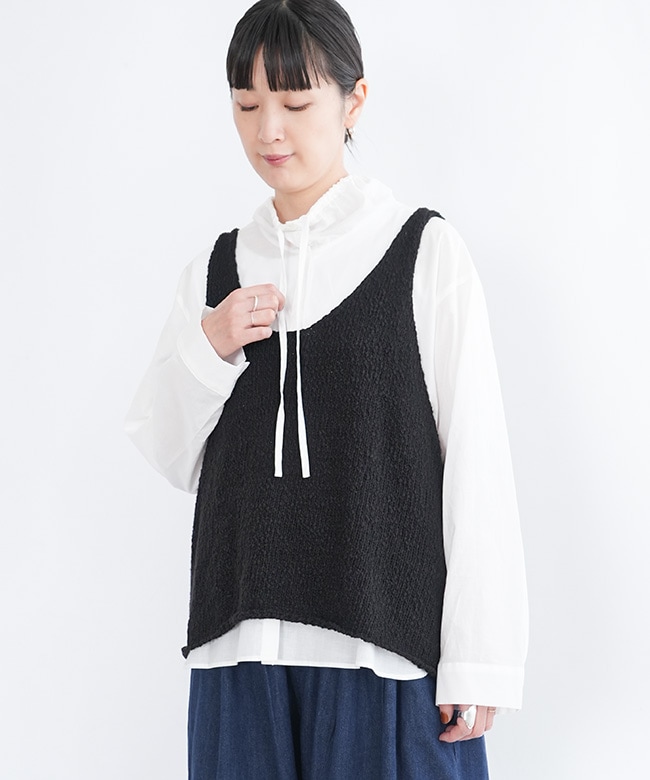mizuiro ind(ミズイロインド)リリーヤーンベスト ノースリーブ ニット